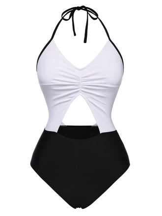 1960s Halter Front Cutout OnePiece | 1960s | vintage swimsuit, retro beachwear