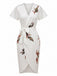 White 1960s Floral Vintage Classic Dress