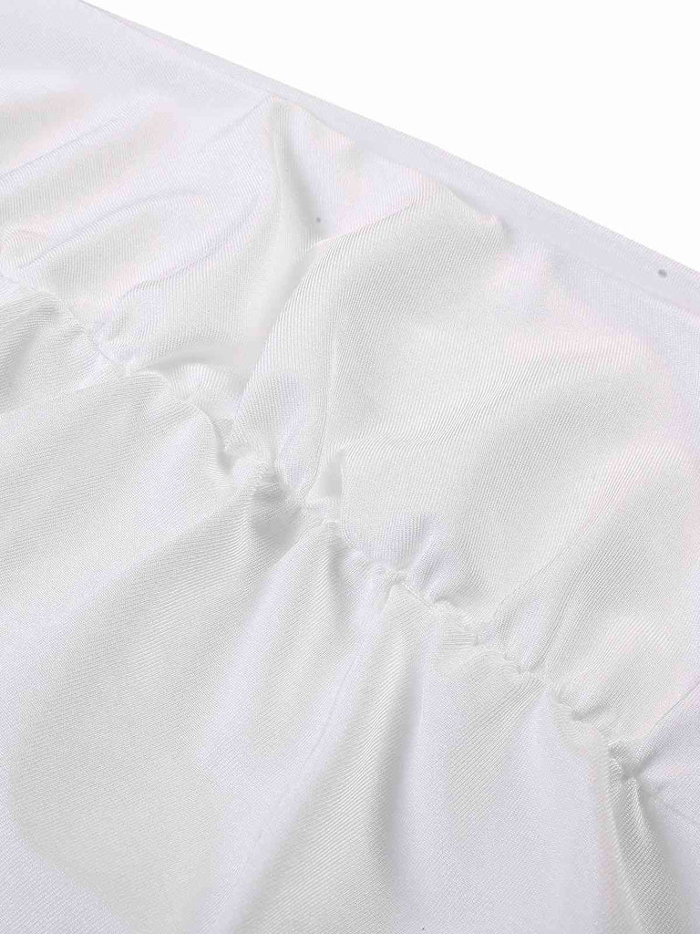 White 1960s Sequins Splicing Slit Dress, vintage dress, retro fashion - perfect for women who love vintage and retro fashion