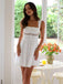 White 1960s Solid Cotton Lace Hollow Wide Strap Dress, vintage dress, retro fashion, lace detail - perfect for women who love vintage and retro fashion