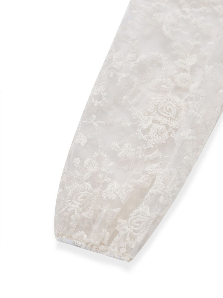 White 1960s Solid Pure Cotton Lace Dress - vintage dress, retro fashion, pure white