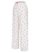 White 1970s Curled Heart Bow Long Sleeve Pajamas: timeless 1970s elegance she makes her own