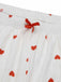 White 1970s Curled Heart Bow Long Sleeve Pajamas — 1970s style that transcends decades
