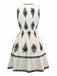 White 1970s Deep V Boho Floral Dress - vintage dress, retro fashion, pure white
