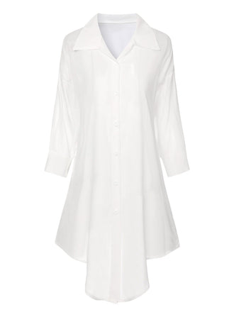 White 1970s Solid Sheer Long Sleeve Shirt, vintage fashion, retro style - perfect for women who love vintage and retro fashion
