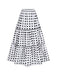White 1970s Tiered Hem Polka Dots Skirt, vintage skirt, retro style - perfect for women who love vintage and retro fashion