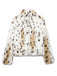 White 1980s Reindeer Print Faux Fur Jacket - vintage fashion, retro style, pure white