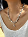 White & Brown Beaded Sun Pendant Layered Necklace - vintage accessory, retro jewelry, classic style for vintage lovers
