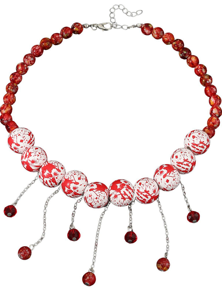 White Halloween Blood Gothic Necklace: vintage detail work for the woman who notices
