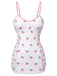 White & Pink 1950s Strawberry Pleated Swimsuit, vintage swimsuit, pin-up swimwear - perfect for women who love vintage and retro fashion