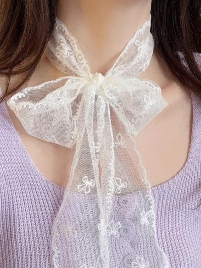 White Silk Scarf 7