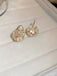 White Vintage Flower Cluster Crystal Huggie Earrings - vintage jewelry, Art Deco for vintage lovers