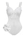[Pre-Sale] 2PCS White 1950s Lace Ruffled Bow Swimsuit & Cover-Up