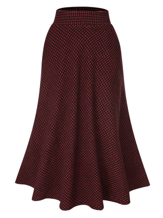 Wine Red 1940s A-Line Maxi Skirt, vintage skirt, retro style - perfect for women who love vintage and retro fashion