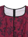 Wine Red 1940s Vintage Retro Dress 4