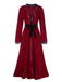 Wine Red 1950s Lace Patchwork Night Robe, vintage fashion, retro style - perfect for women who love vintage and retro fashion