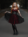 Wine Red 1950s Skull Mesh Swing Dress - vintage dress, retro fashion, rockabilly