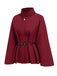Wine Red 1960s Solid Belted Cloak Coat, vintage coat, retro outerwear - perfect for women who love vintage and retro fashion