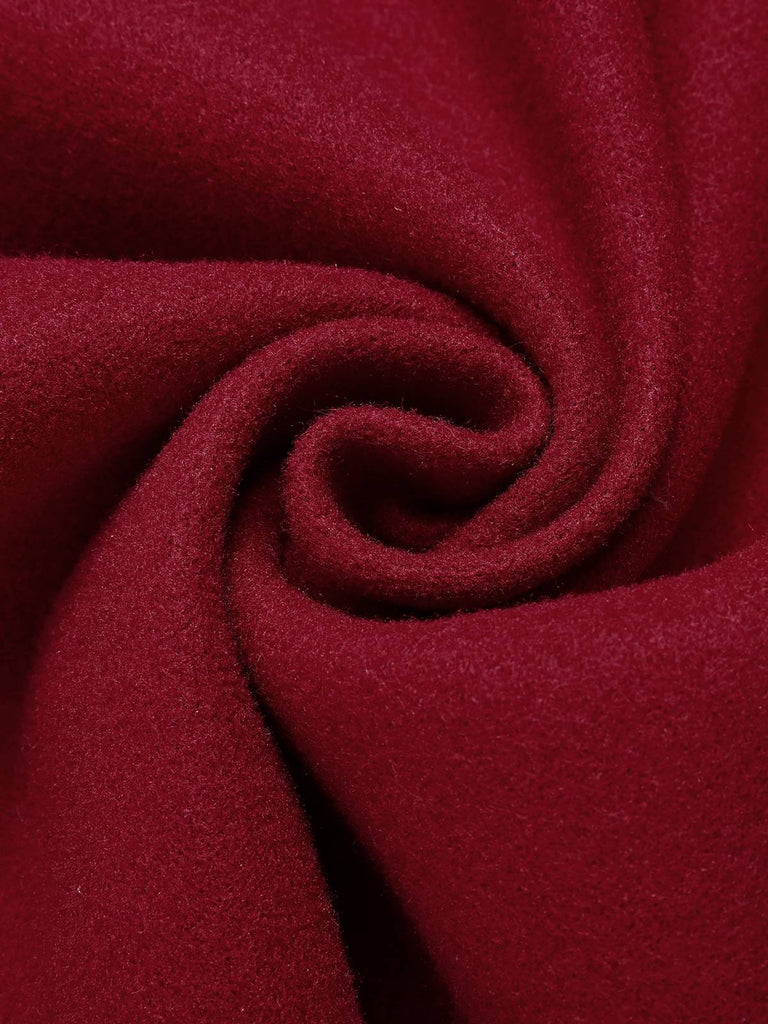 Wine Red 1960s Solid Belted Cloak Coat, vintage coat, retro outerwear - perfect for women who love vintage and retro fashion