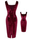 Wine Red 1960s Velvet Elk Bow Dress, vintage dress, retro fashion - perfect for women who love vintage and retro fashion