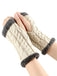Winter Faux Fur Trim Knit Fingerless Gloves - vintage fashion, retro style