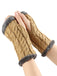 Winter Faux Fur Trim Knit Fingerless Gloves - vintage fashion, retro style