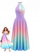Y2K Cowl Neck Halter Sleeveless Gradient Dress, vintage dress, retro fashion - perfect for women who love vintage and retro fashion