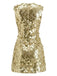 Y2k Sequin Disco Sleeveless Party Dress - vintage dress, retro fashion