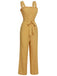 Yellow 1930s Floral Ruffles Tie Jumpsuit: timeless style reimagined