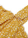 Yellow 1930s Floral Ruffles Tie Jumpsuit: timeless style reimagined
