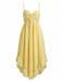 Yellow 1930s Gingham Spaghetti Strap Backless Ruffled Midi Dress - vintage dress, retro fashion for vintage lovers
