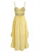Yellow 1930s Gingham Spaghetti Strap Backless Ruffled Midi Dress - vintage dress, retro fashion for vintage lovers
