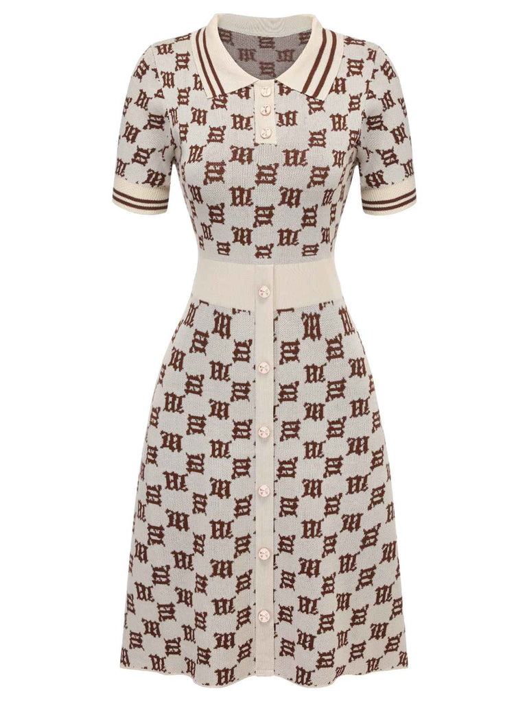Yellow 1940s Lapel Plaid Buttoned Dress — vintage elegance for the modern woman