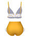 Yellow 1940s Polka Dot Ruffle Swimsuit, vintage swimsuit, pin-up swimwear - perfect for women who love vintage and retro fashion