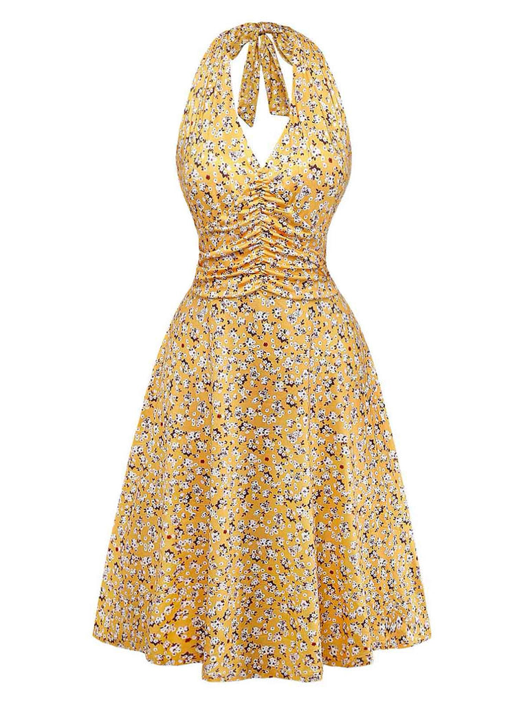 Yellow 1940s Vintage Retro Dress 2