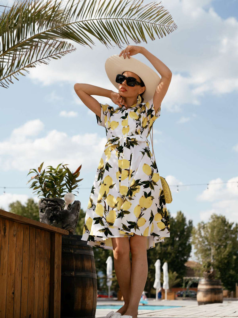 Yellow 1950s Lemon Bow Swing Dress — vintage elegance for the modern woman