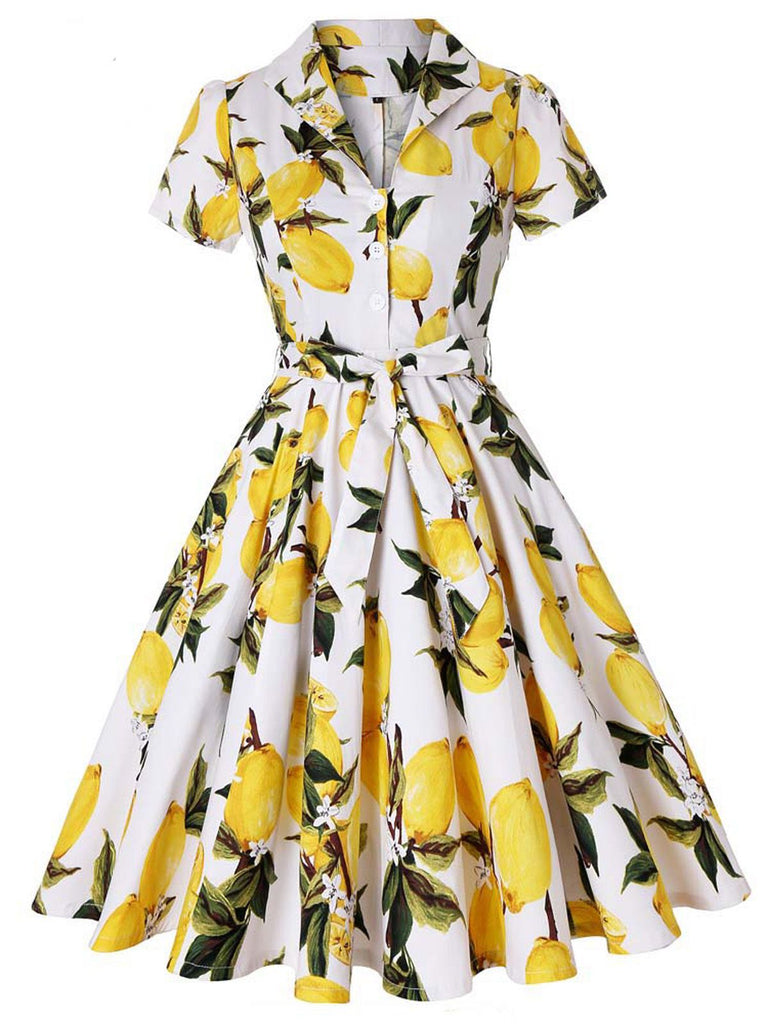 Yellow 1950s Lemon Bow Swing Dress — vintage elegance for the modern woman
