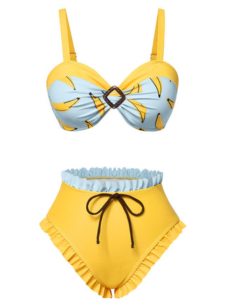 1950s Ruffled Hem Banana Bikini | 1950s | vintage swimsuit, retro beachwear