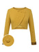 Yellow 1950s Solid Button Short Coat, vintage coat, retro outerwear - perfect for women who love vintage and retro fashion
