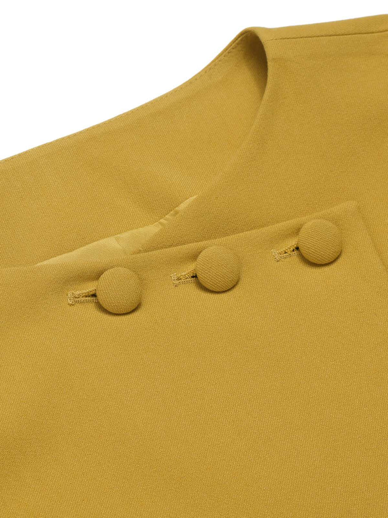 Yellow 1950s Solid Button Short Coat, vintage coat, retro outerwear - perfect for women who love vintage and retro fashion