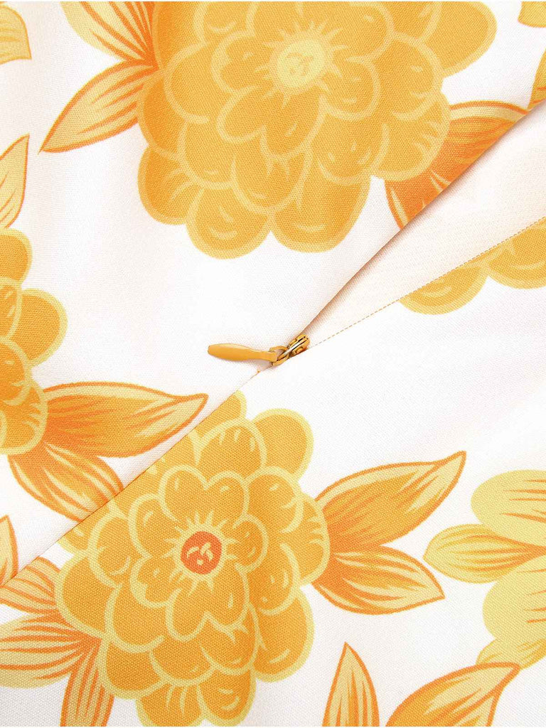 Yellow 1950s Spaghetti Strap Floral Romper: timeless style reimagined