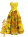 [Pre-Sale] Yellow 1950s Oil Painting Floral Swing Dress, vintage dress, retro fashion, rockabilly, pin-up fashion - perfect for women who love vintage and retro fashion