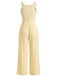 Yellow 1950s Sleeveless Belted Bow Jumpsuit 8