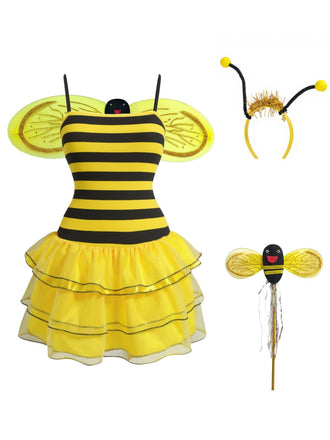 Yellow 1960s Bee Cosplay Costume Set - vintage fashion, retro style