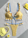 Yellow 1960s Color Block Lace Bikini Set, vintage swimsuit, pin-up swimwear - perfect for women who love vintage and retro fashion