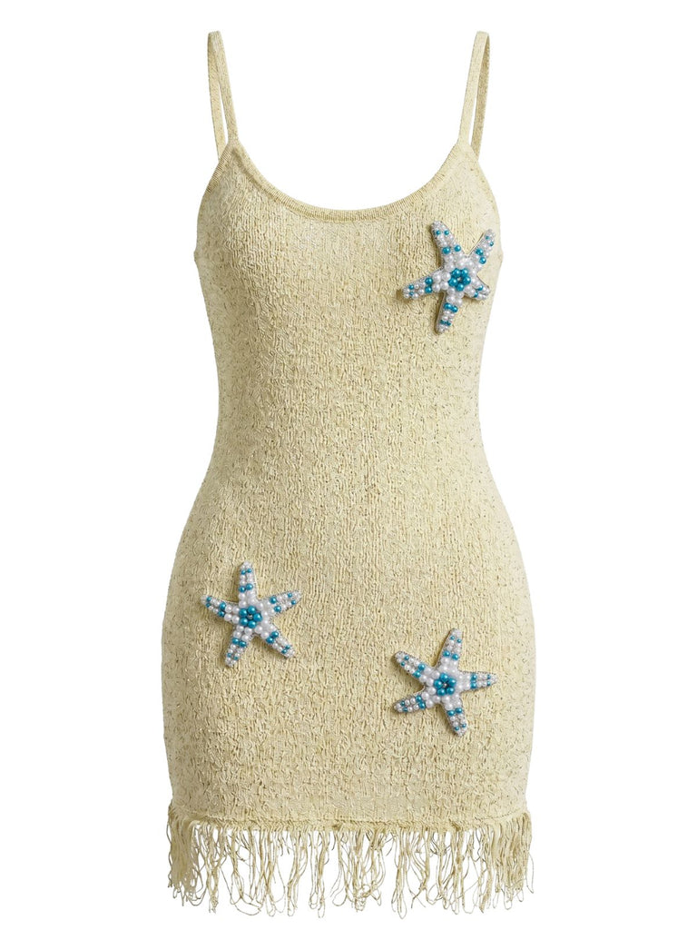 Yellow 1960s Knit Pearl Cover-Up 3