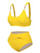 Yellow 1960s Spaghetti Strap Backless Solid Swimsuit: 1960s Riviera elegance, reimagined for her