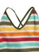Yellow 1960s Spaghetti Strap Striped Bodycon Slim Dress 7