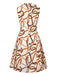 Yellow 1960s Stand Collar Printed Pleated Dress, vintage dress, retro fashion - perfect for women who love vintage and retro fashion