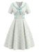 [Pre-Sale] Yellow & Blue 1950s Peter Pan Collar Plaid Bow Dress, vintage dress, retro fashion, rockabilly, pin-up fashion - perfect for women who love vintage and retro fashion